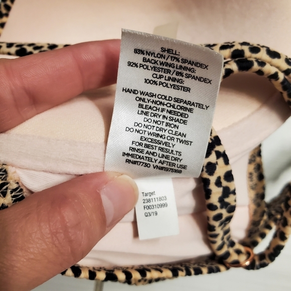 Shade & Shore Padded Push Up Bikini Top 34DD Bottoms M Leopard Print Ribbed Swim - Picture 7 of 16